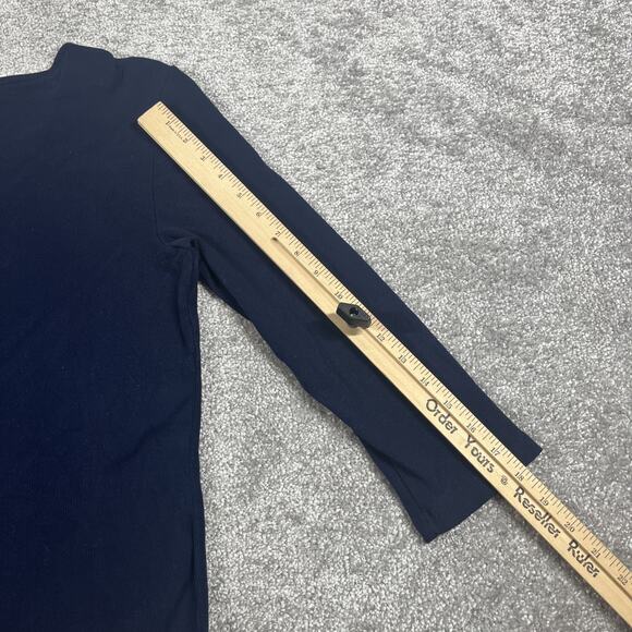 Lauren Ralph Lauren Blouse Womens Medium V Neck Minimalist Rayon Blend Stretch - Picture 11 of 12